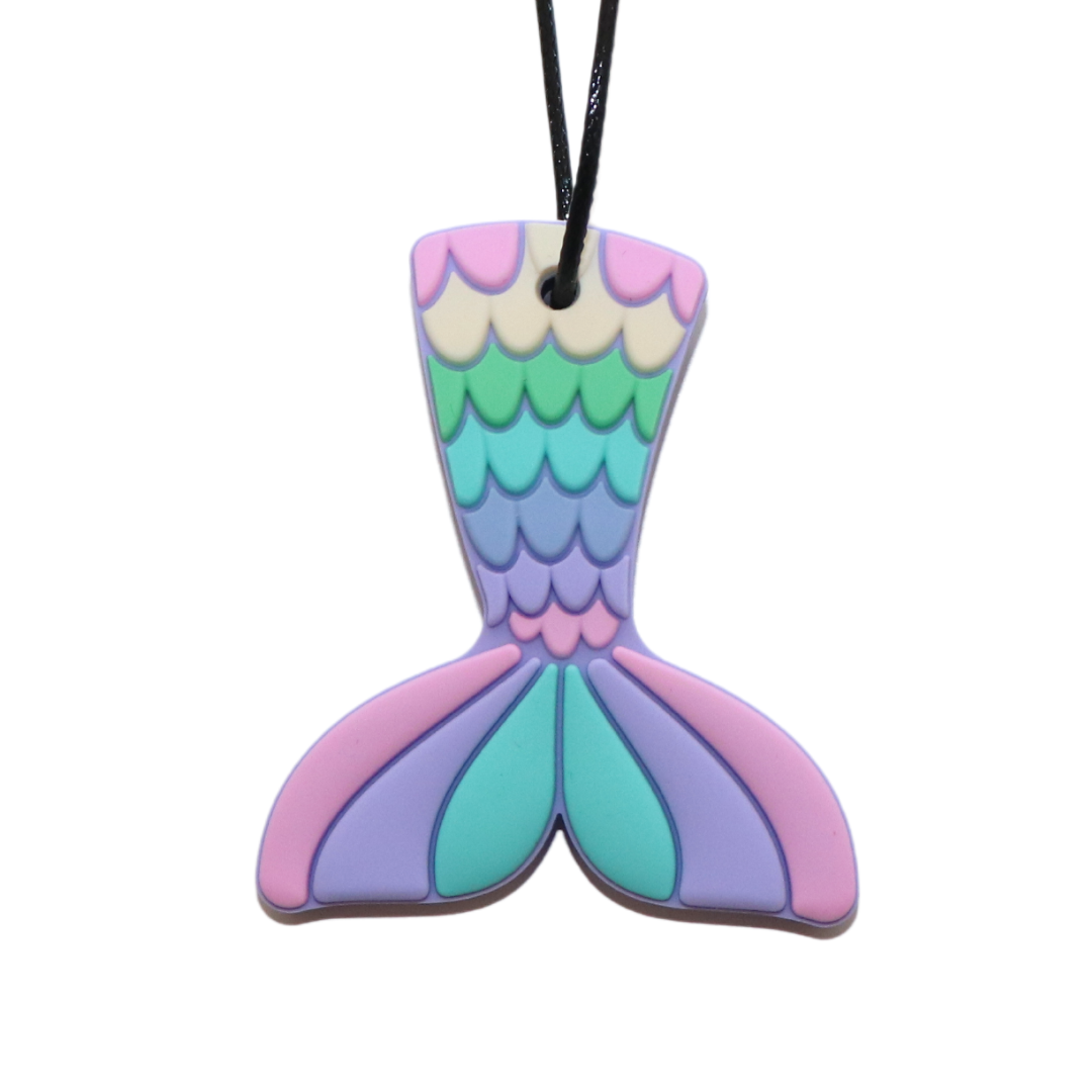 Mermaid Tail Chew Pendant Ocean & Pastel | Jellystone Designs