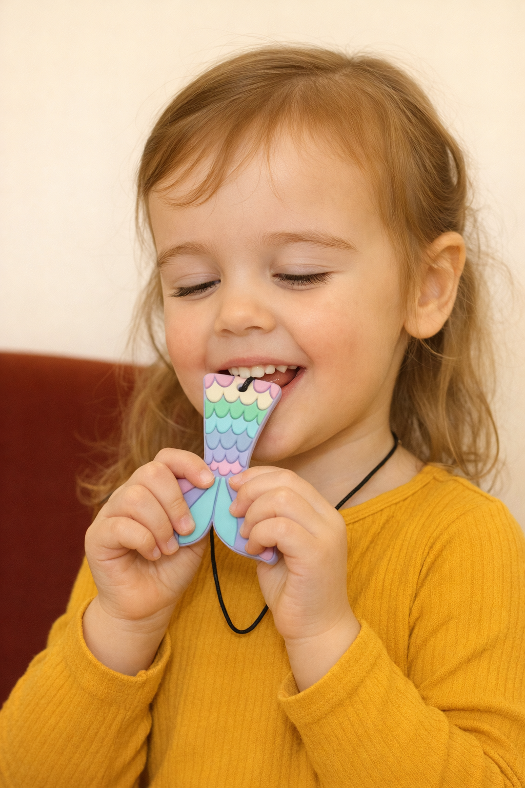 Mermaid Tail Chew Pendant Ocean & Pastel | Jellystone Designs