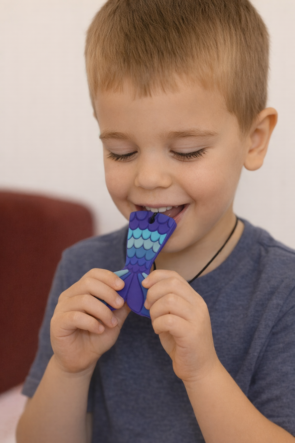 Mermaid Tail Chew Pendant Ocean & Pastel | Jellystone Designs