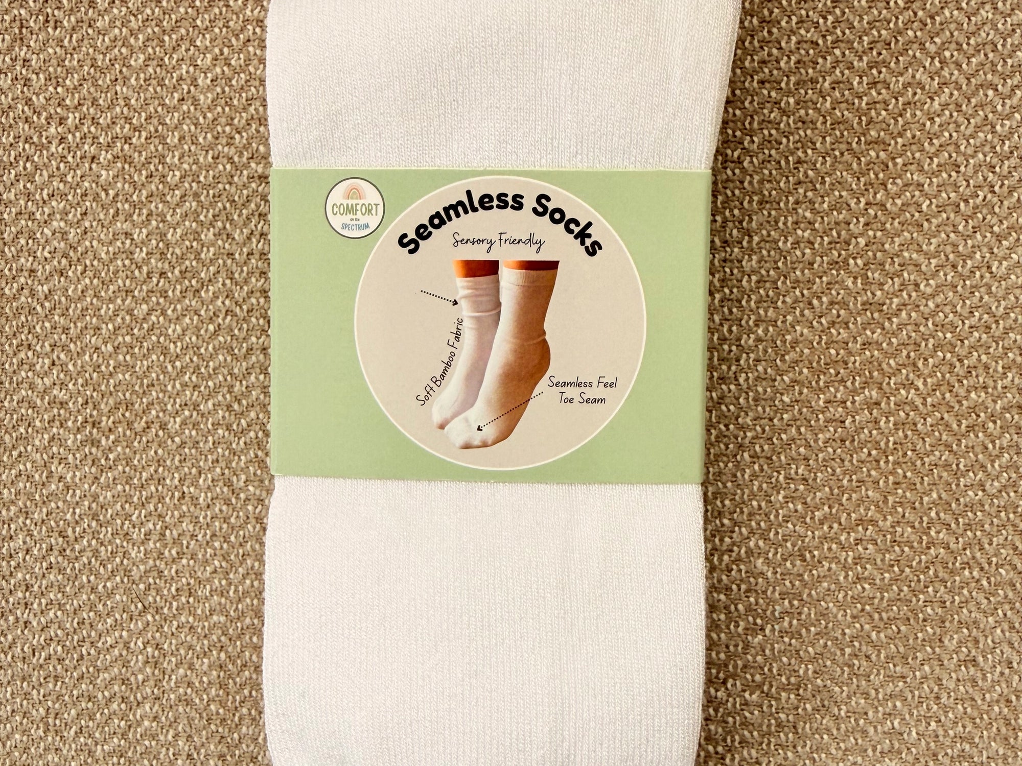 Kids Classic Soothe Step™ Sensory Socks - White